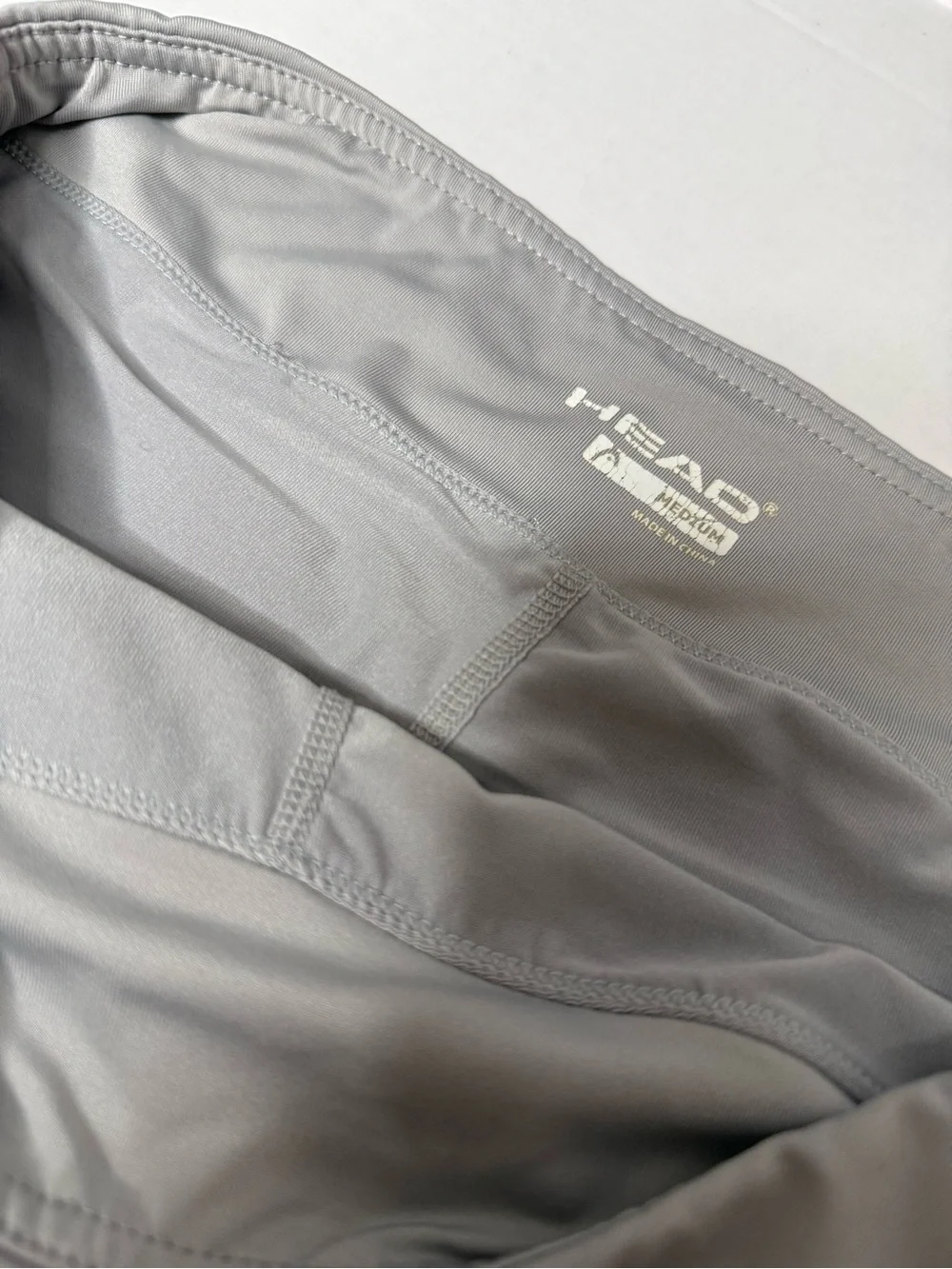 503 - Head Gray Athletic Skort with Mint and Neon Yellow Stripes Size Medium